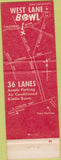Matchbook Cover - West Lane Bowling Stockton CA