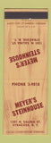 Matchbook Cover - Meyer's Steinhouse Syracuse NY