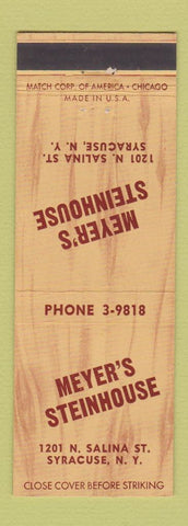 Matchbook Cover - Meyer's Steinhouse Syracuse NY