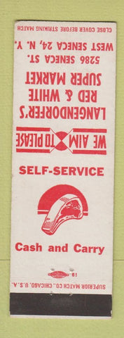 Matchbook Cover - Langendorfer's Red & White Super Market Grocery West Seneca NY