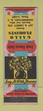 Matchbook Cover - Gallo Florists flowers Schenectady NY