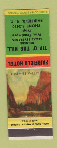 Matchbook Cover - Tip O the Hill Fairfield Hotel Fairfield NY Wm Fennimore