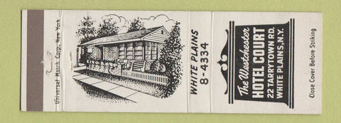 Matchbook Cover - Westchester Hotel Court White Plains NY