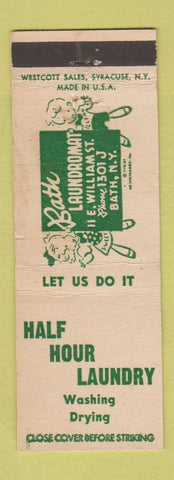 Matchbook Cover - Half Hour Laundry Bath NY
