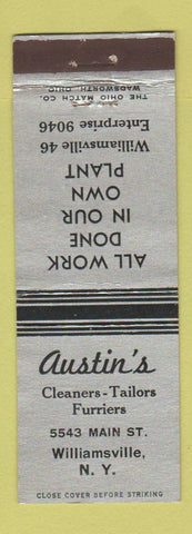 Matchbook Cover - Austin's Cleaners Tailors Furriers Williamsville NY