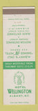 Matchbook Cover - Hotel Wellington Albany NY