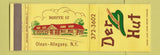 Matchbook Cover - Der Hut Olean Allegany NY