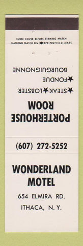 Matchbook Cover - Wonderland Motel Ithaca NY Porterhouse Room