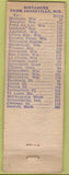 Matchbook Cover - Hurd's Standard oil gas Janesville WI WEAR
