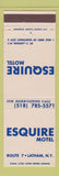 Matchbook Cover - Esquire Motel Latham NY
