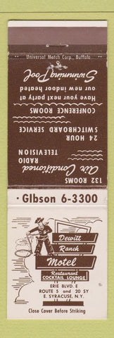 Matchbook Cover - Dewitt Ranch Motel East Syracuse NY