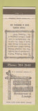 Matchbook Cover - Ye Olde Wishing Well Restaurant Saratoga Springs NY