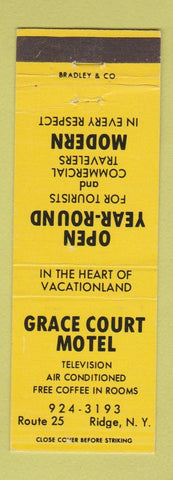 Matchbook Cover - Grace Court Motel Ridge NY