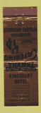 Matchbook Cover - Kingsbury Hotel Hudson Falls NY