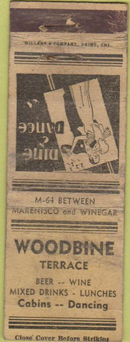 Matchbook Cover - Woodbine Terrace Marenisco MI? POOR