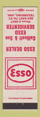 Matchbook Cover - Callicott & Son Esso oil gas Texarkana AR