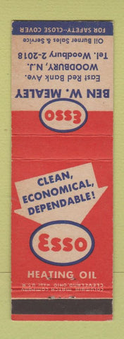 Matchbook Cover - Esso oil gas Ben Mealey Woodbury NJ