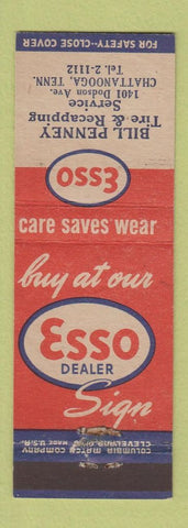 Matchbook Cover - Esso oil gas Bill Penney Chattanooga TN