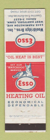 Matchbook Cover - Esso Heating oil gas Woolridge Bros West Hartford CT