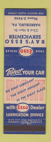 Matchbook Cover - Esso oil gas Ray's Harrisburg PA