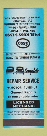 Matchbook Cover - Esso oil gas Paul Ross's Stratford ON