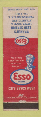 Matchbook Cover - Warner's Esso oil gas Ventnor City NJ WEAR