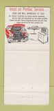 Matchbook Cover - Pontiac Bonneville Willimantic CT 30 Strike