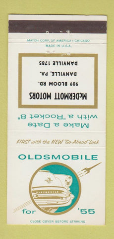 Matchbook Cover - 1955 Oldsmobile McDermott Motors Danville PA 30 Strike