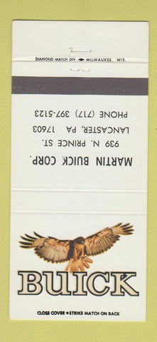 Matchbook Cover - Martin Buick Corp Lancaster PA 30 Strike