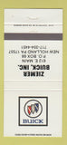 Matchbook Cover - Ziemer Buick New Holland PA 30 Strike