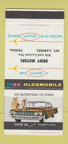 Matchbook Cover - 1960 Oldsmobile Birdy Motors Mount Carmel PA 30 Strike