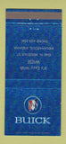 Matchbook Cover - Wiese Buick Indianapolis IN 30 Strike