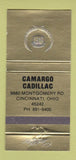 Matchbook Cover - Camargo Cadillac Cincinnati OH 30 Strike