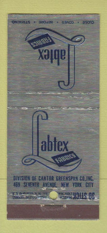 Matchbook Cover - Labtex Fabrics New York City WEAR 30 Stick