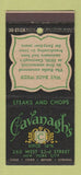 Matchbook Cover - Cavanagh's Restaurant New York City 30 Stick