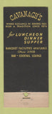 Matchbook Cover - Cavanagh's Restaurant New York City 30 Stick