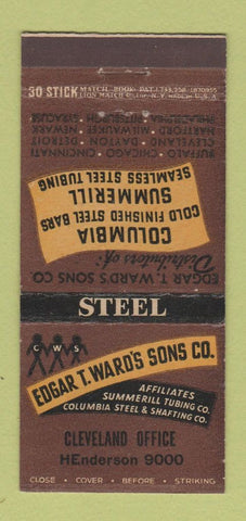 Matchbook Cover - Edgar Ward's Sons Steel Cleveland OH 30 Stick