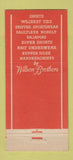 Matchbook Cover - Wilson Brothers The Forecast Men's Clothes Lorain OH 30 Stick