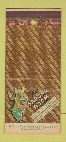 Matchbook Cover - Sarong Room Balinese Japanese Chicago IL 30 Stick