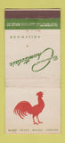 Matchbook Cover - Restaurant Chanteclair Hollywood CA rooster 30 Stick