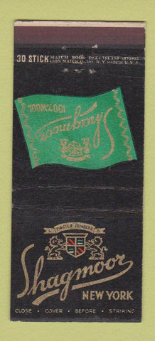 Matchbook Cover - Shagmoor Women's Clothes Linder New York City wool  30 Stick