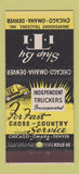 Matchbook Cover - Independent Truckers Chicago Omaha Denver trucking 30 Stick