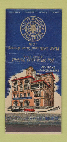 Matchbook Cover - Keystone Automobile Club Philadelphia PA 30 Stick