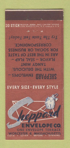 Matchbook Cover - Sheppard Envelope Company Worcester MA 30 Stick