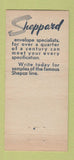 Matchbook Cover - Sheppard Envelope Company Worcester MA 30 Stick