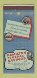 Matchbook Cover - Hamilton Federal Savings Brooklyn NY 30 Stick