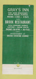Matchbook Cover - Gray's Inn Miami Beach FL Brook Restaurant 30 Stick
