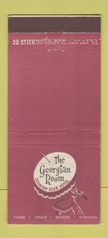 Matchbook Cover - Georgian Room Country Club Hotel Chicago IL 30 Stick