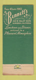 Matchbook Cover - Bennett's Restaurant Alhambra CA 30 Stick