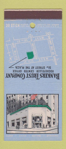 Matchbook Cover Bankers Trust Company New York City Rockefeller Center 30 Stick
